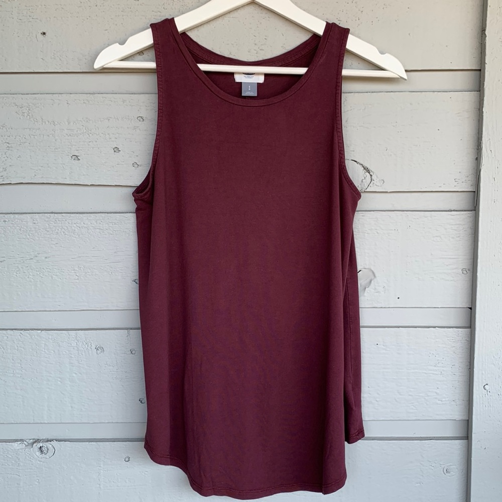 OLD NAVY BURGUNDY/MERLOT LOOSE FITTING SWING TANK STYLE TOP